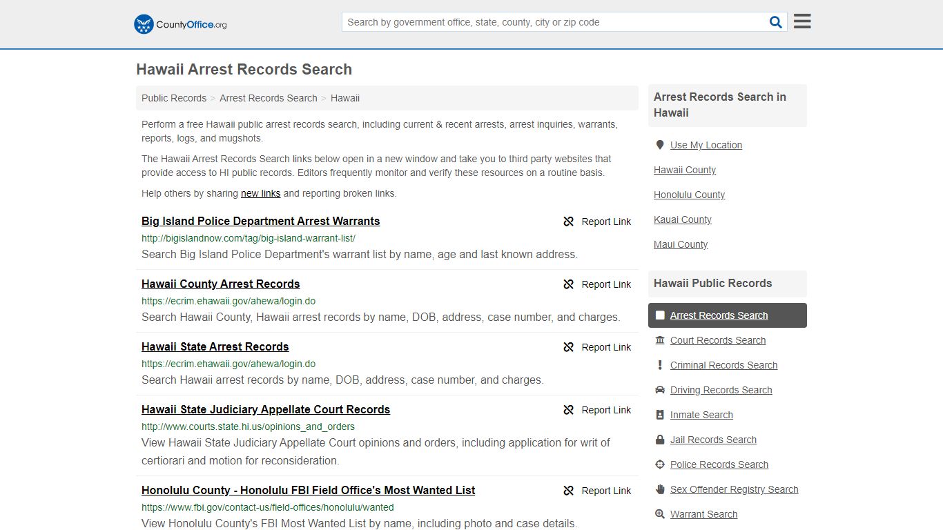 Arrest Records Search - Hawaii (Arrests & Mugshots)